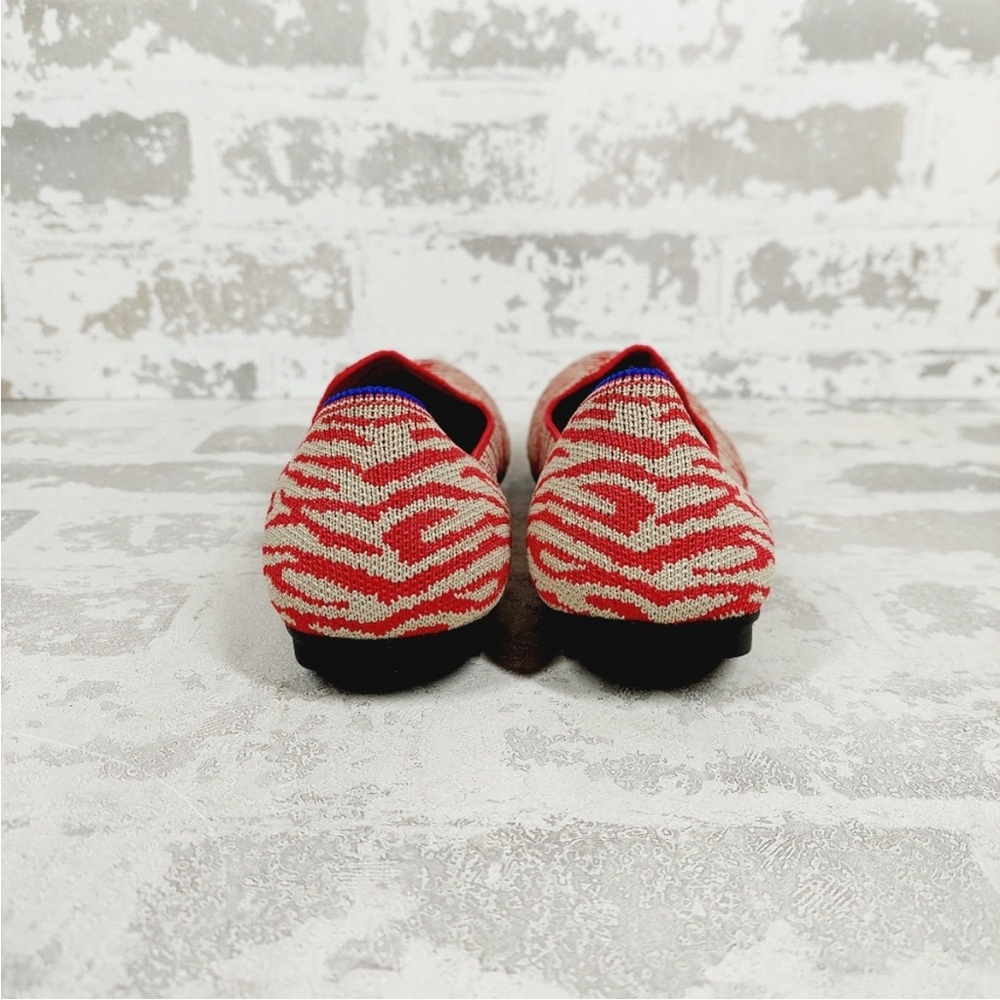 Rothy's Red and Cream Zebra Loafers - Picture 2 of 8